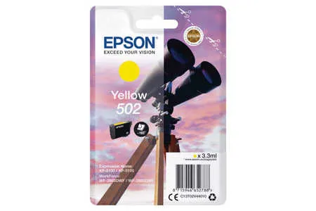 Original Cartouche d'encre jaune originale
 No. 502Y, C13T02V44010 Epson Expression Home XP-5100