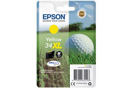 Original Cartouche d'encre jaune originale
 T3474, No. 34XL y, C13T34744010 Epson WorkForce Pro WF-3720 Series