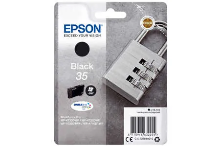 Original Cartouche d'encre noire originale
 T3581, No. 35 bk, C13T35814010 Epson WorkForce Pro WF-4735 DTWF
