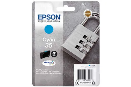 Original Cartouche d'encre cyan originale
 T3582, No. 35 c, C13T35824010 Epson WorkForce Pro WF-4735 DTWF