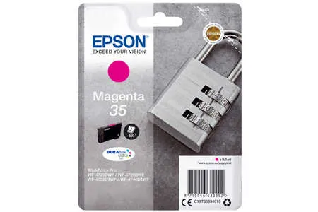 Original Cartouche d'encre magenta originale
 T3583, No. 35 m, C13T35834010 Epson WorkForce Pro WF-4735 DTWF