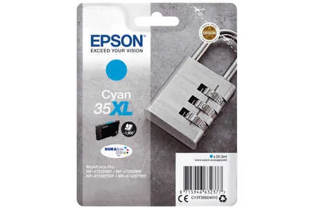 Original Cartouche d'encre cyan originale
 T3592, No. 35XL c, C13T35924010 Epson WorkForce Pro WF-4735 DTWF