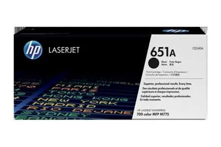 Original Cartouche de toner noir originale
 No. 651ABK, CE340A HP Color LaserJet Managed MFP M 775 zm