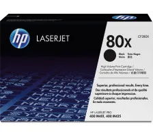 Original Cartouche de toner noir originale
 No. 80X BK, CF280X HP LaserJet Pro 400 M 401 dwe