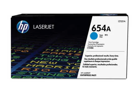 Original Cartouche de toner cyan originale
 No. 654A, CF331A HP Color LaserJet Enterprise M 651 dn