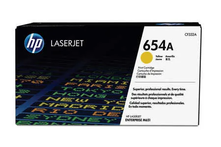 Original Cartouche de toner jaune originale
 No. 654A, CF332A HP Color LaserJet Enterprise M 651 dn