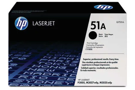 Original Cartouche de toner noir originale
 No. 51ABK, Q7551A HP LaserJet P 3005 Series