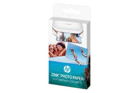 Original  ZINK Photo Paper 5x7,6cm, 20 sheets, self-adhesive
 W4Z13A, ZINK HP Sprocket Photo Printer pink