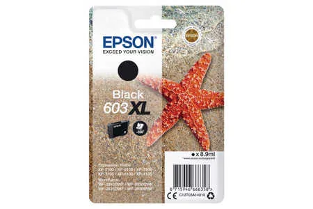 Original Cartouche de toner noir originale
 No. 603XLBK, C13T03A14010 Epson WorkForce WF-2850 DWF