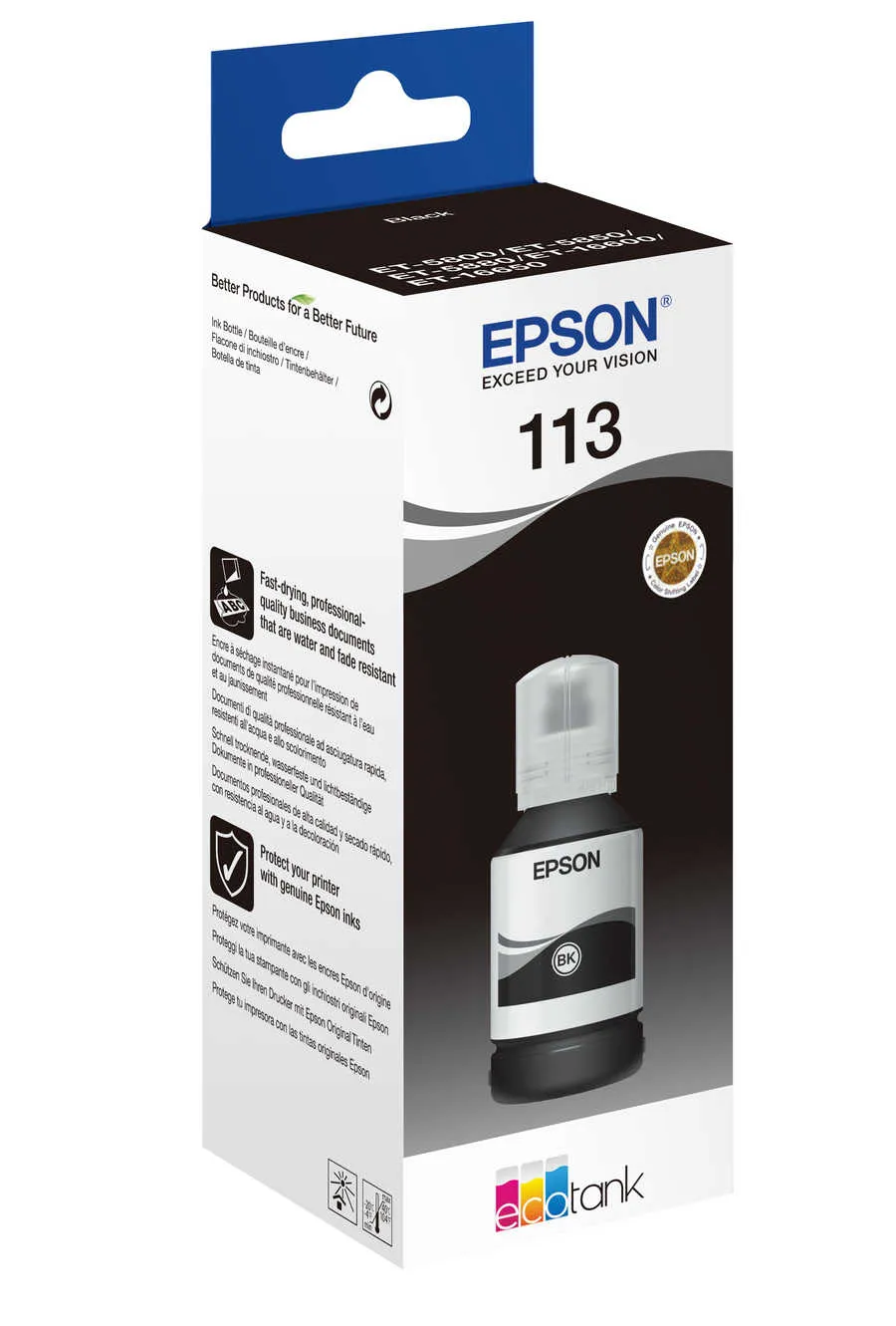Original  Inkbottle black
 No. 113BK, T06B140 Epson EcoTank Pro ET-5150