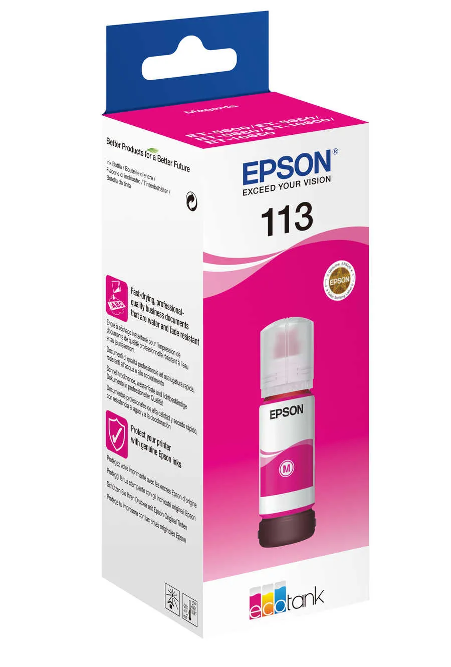 Original  Inkbottle magenta
 No. 113M, T06B340 Epson EcoTank Pro ET-5150