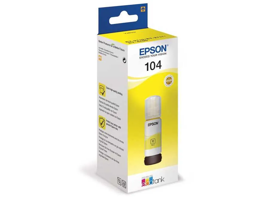 Original  Inkbottle yellow
 No. 104y, T00P440 Epson EcoTank ET-2710