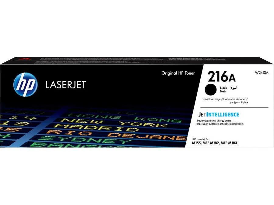 Original Cartouche de toner noir originale
 No. 216A, W2410A HP Color LaserJet Pro M 182 n
