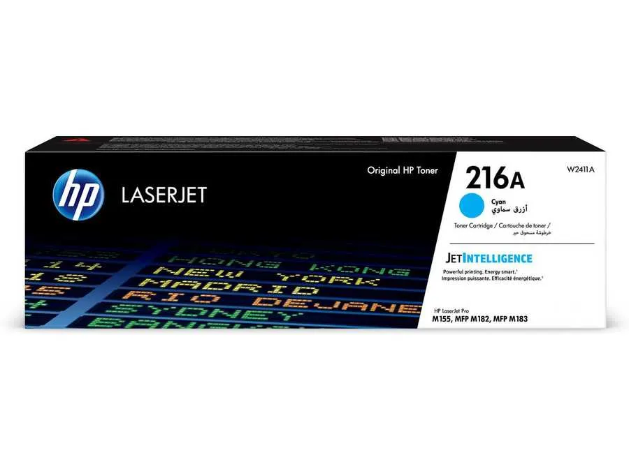 Original Cartouche de toner cyan originale
 No. 216A, W2411A HP Color LaserJet Pro M 182 n