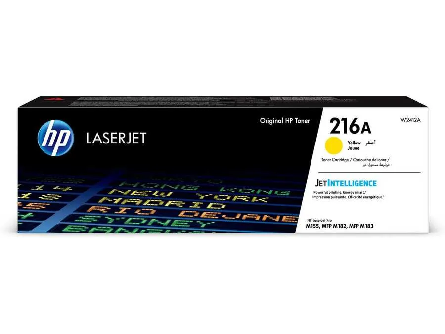 Original Cartouche de toner jaune originale
 No. 216A, W2412A HP Color LaserJet Pro M 182 n