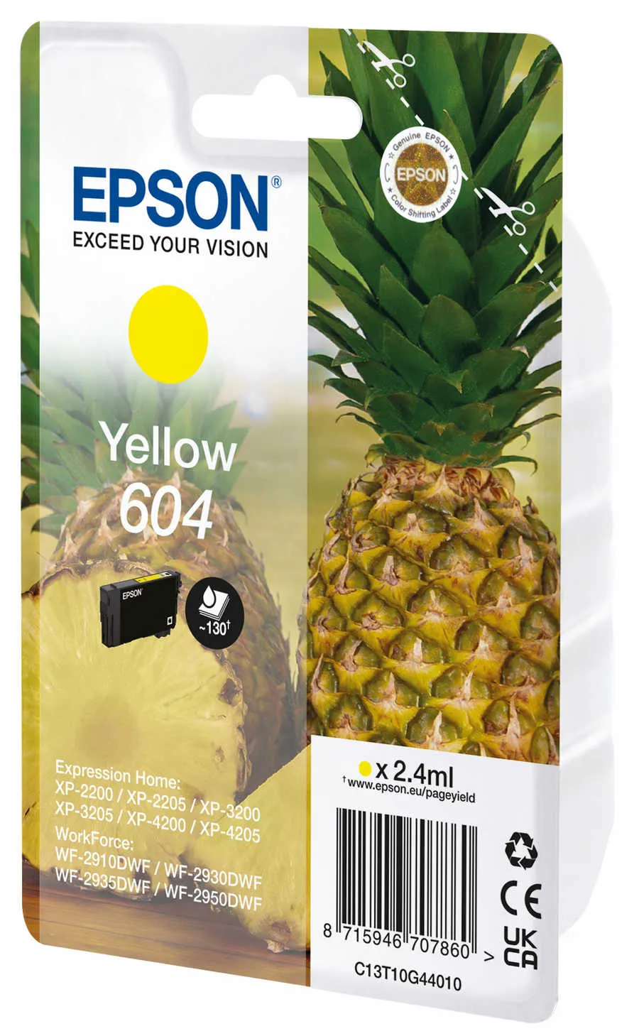 Original Cartouche de toner jaune originale
 No. 604, T10G440 Epson Expression Home XP-2200 Series