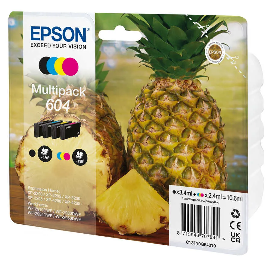 Original e Multipack cartouches d'encre
 No. 604, T10G640 Epson Expression Home XP-2200 Series