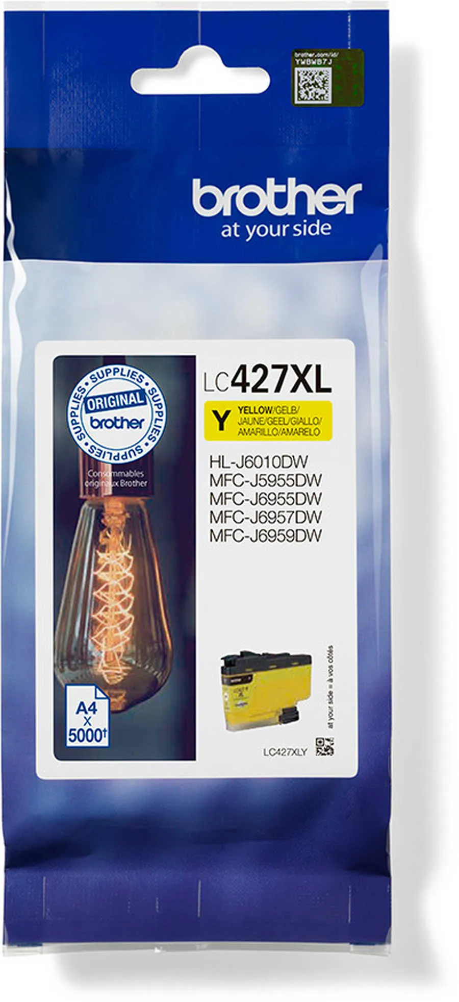 Original Cartouche de toner jaune originale
 LC427XLY Brother HLJ 6010 DW