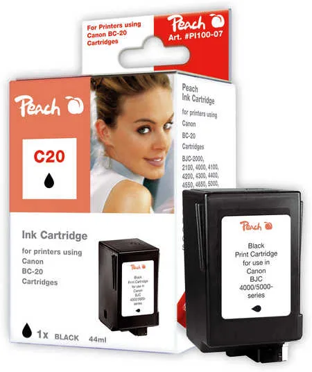 Peach Tête d'impression  noire, compatible avec
 BC-20BK, 0895A002 Apple Color Stylewriter 2500