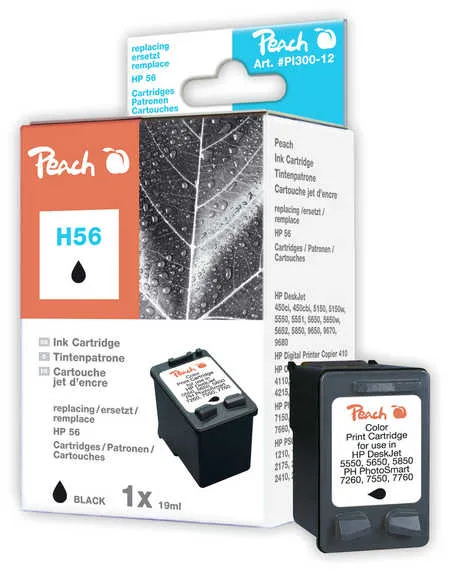 Peach Tête d'impression  noire, compatible avec
 No. 56, C6656AE HP DeskJet 9670