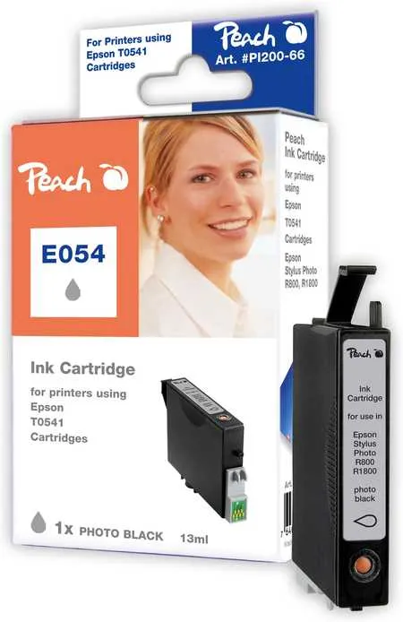 Peach Cartouche d'encre  noir photo, compatible avec
 T0541PHBK, C13T05414010 Epson Stylus Photo R 1800