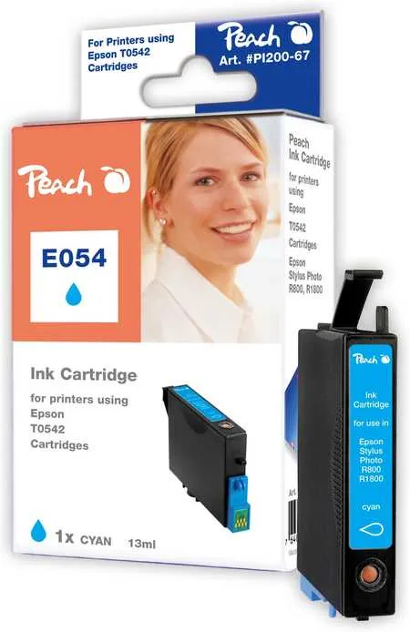 Peach Cartouche d'encre  cyan, compatible avec
 T0542C, C13T05424010 Epson Stylus Photo R 1800