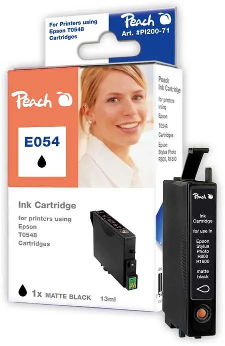 Peach Cartouche d'encre  noir mat, compatible avec
 T0548MBK, C13T05484010 Epson Stylus Photo R 1800