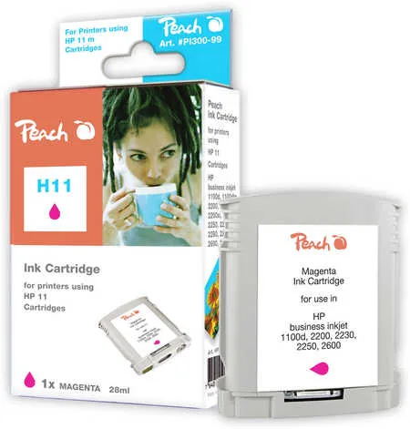 Peach Cartouche d'encre  magenta, compatible avec
 No. 11 m, C4837A HP Business InkJet 1000