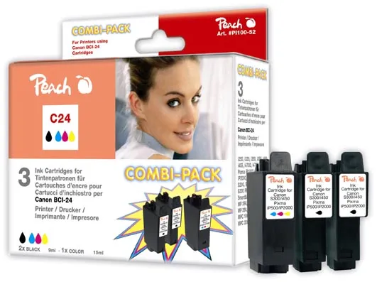 Peach Multipack , compatible avec
 BCI-21, BCI-24 Canon Pixma IP 2000