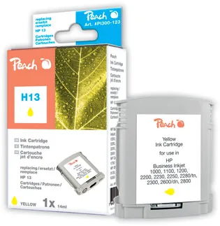 Peach Cartouche d'encre  jaune, compatible avec
 No. 13 y, C4817AE HP Business InkJet 1000