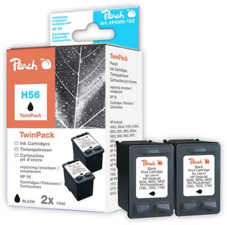 Peach  Pack à deux noire, compatible avec
 No. 56*2, C9502AE HP DeskJet 9670