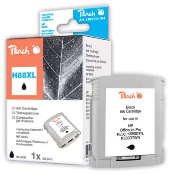 Peach  cartouche d'encre Cartridge noire compatible avec
 No. 88XL bk, C9396AE HP OfficeJet Pro L 7895