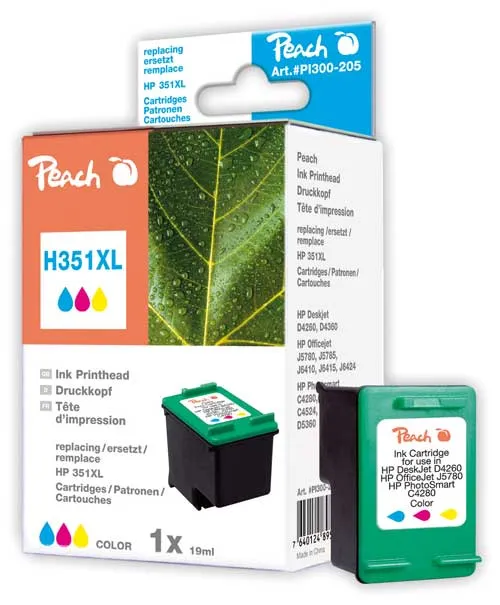 Peach  tête d'impression couleur compatible
 No. 351XL, CB338EE HP PhotoSmart C 4270