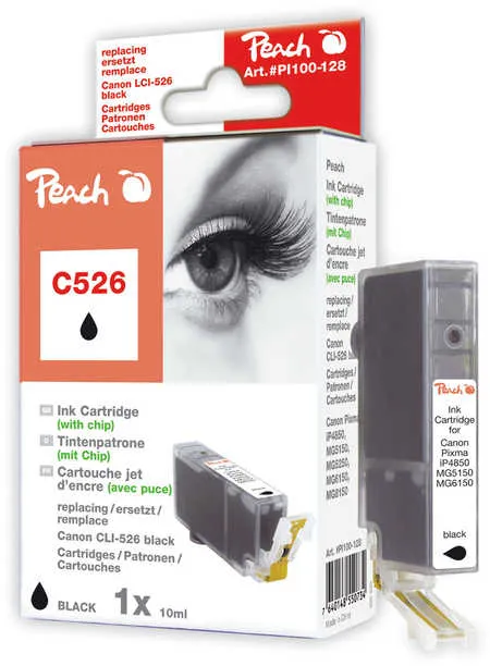 Peach Cartouche d'encre  noir photo, compatible avec
 CLI-526BK, 4540B001 Canon Pixma IP 4850