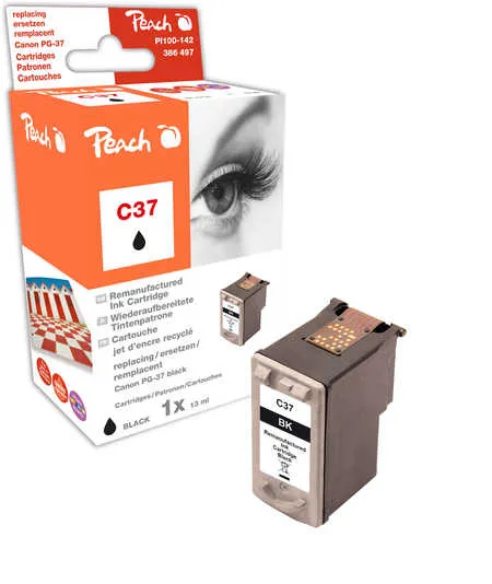 Peach Tête d'impression  noire, compatible avec
 PG-37BK, 2145B001 Canon Pixma IP 2600