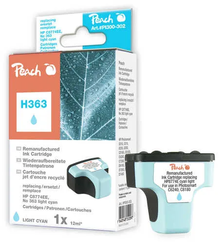 Peach  cartouche d'encre cyan light compatible avec
 No. 363 lc, C8774EE HP PhotoSmart C 8100 Series