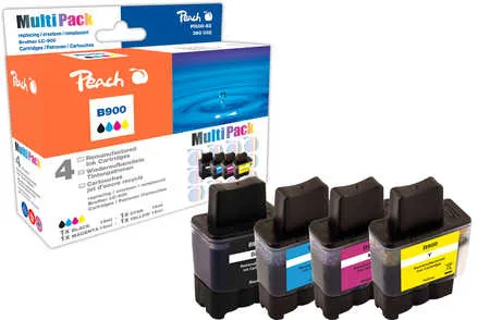 Peach Multipack , compatible avec
 LC-900VAL Brother Fax 1840 C