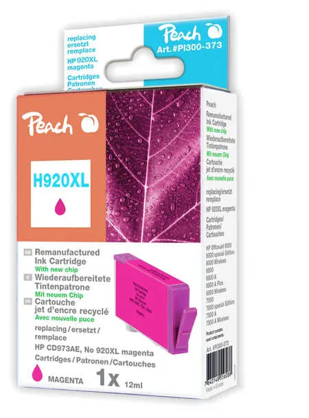 Peach  cartouche d'encre magenta HC compatible avec
 No. 920XL m, CD973AE HP OfficeJet 6500 Wireless