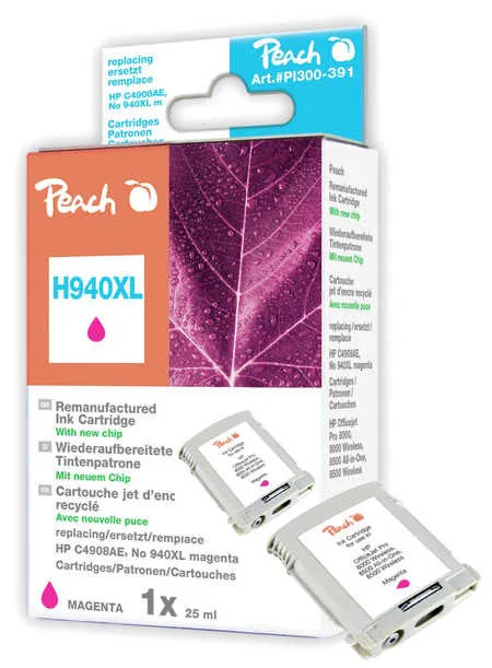 Peach  cartouche d'encre magenta compatible avec
 No. 940XL m, C4908AE HP OfficeJet Pro 8000