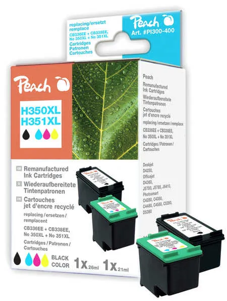 Peach  Multi Pack, compatible avec
 No. 350XL, No. 351XL, CB336EE, CB338EE HP PhotoSmart C 4270