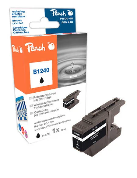 Peach Cartouche d'encre  noir, compatible avec
 LC-1240BK Brother DCPJ 725 DW