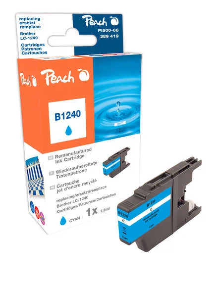 Peach Cartouche d'encre  cyan, compatible avec
 LC-1240C Brother DCPJ 725 DW