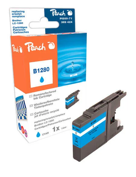 Peach  XL cartouche d'encre cyan, compatible avec
 LC-1280XLC Brother MFCJ 6510 DW