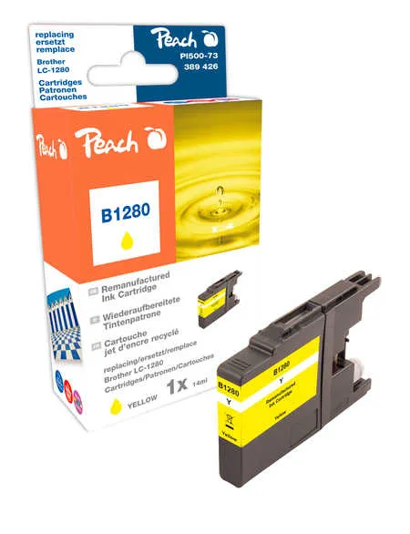 Peach  cartouche d'encre jaune XL, compatible avec
 LC-1280XLY Brother MFCJ 6510 DW