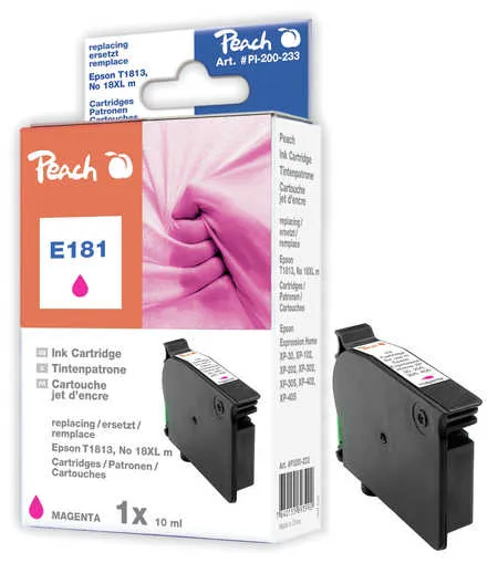 Peach Cartouche d'encre  magenta, compatible avec
 No. 18XL m, C13T18134010 Epson Expression Home XP-302