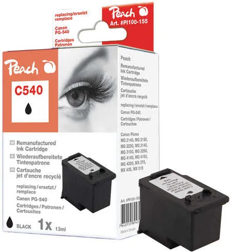 Peach  tête d'impression noire compatible avec
 PG-540BK, 5225B005 Canon Pixma MG 2250