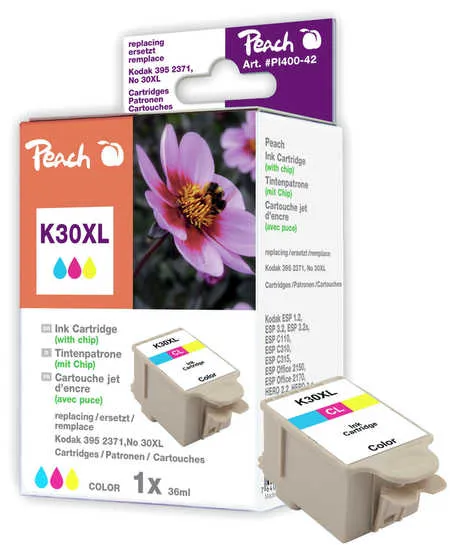 Peach Cartouche d'encre  couleur, compatible avec
 No. 30XL, 3952371 Kodak ESP 1 2
