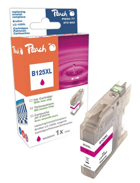 Peach Cartouche d'encre  magenta XL, compatible avec
 LC-125XLM Brother DCPJ 4110 DW