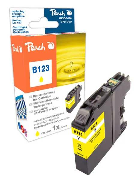 Peach Cartouche d'encre  jaune, compatible avec
 LC-123Y Brother DCPJ 752 DW