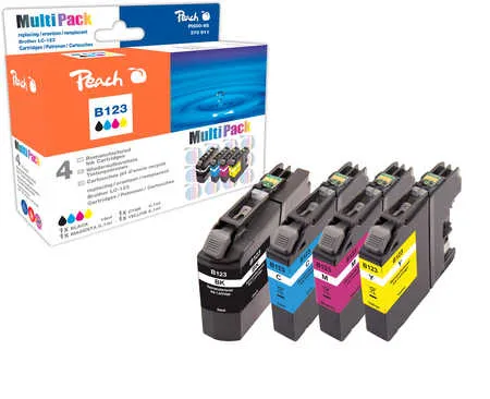 Peach Multipack , compatible avec
 LC-123VALBP Brother DCPJ 752 DW
